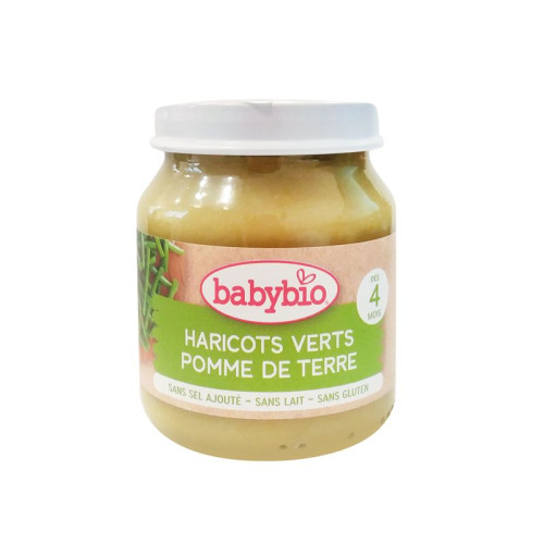 Babybio Organic Vegetable Puree with Green Beans and Potatoes for Children 4+ Months 4.59 oz (130 g)