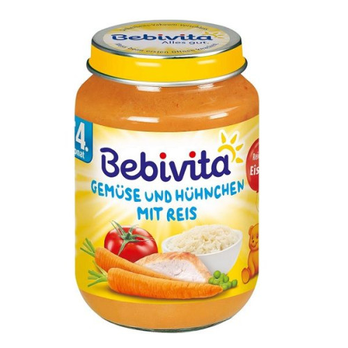 Bebivita Rice and Vegetable Purée with Chicken Meat from 4+ Months 6.7 oz (190 g) - 1032