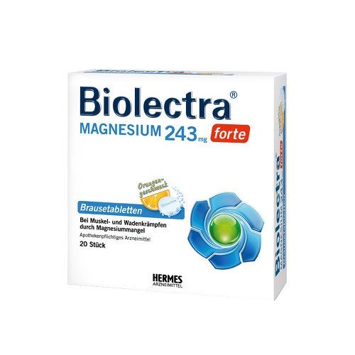 Biollectra Magnesium Forte for Muscles and Nervous System with Orange Flavor 243 mg 20 Tablets
