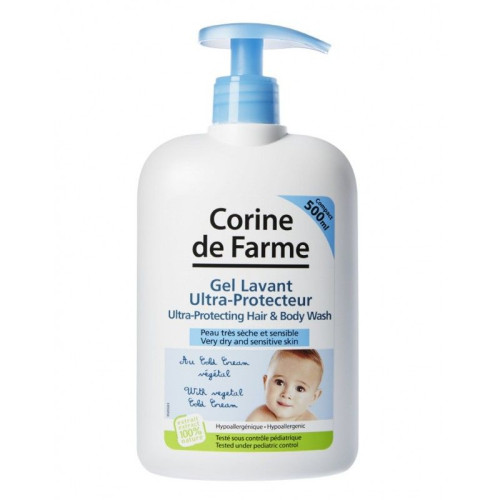 Corine De Farme Wash Gel for Hair and Body for Sensitive Skin 16.91 fl oz (500 ml)
