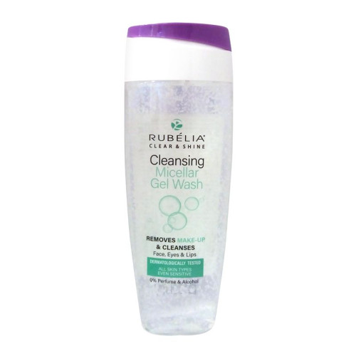 Rubelia Clear and Shine Cleansing Micellar Gel for Face Eyes and Lips 6.76 fl oz (200 ml)
