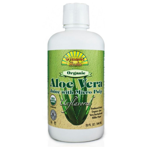 Dynamic Health Organic 100% Pure Aloe Vera Juice with Micro Pulp 31.99 fl oz (946 ml)