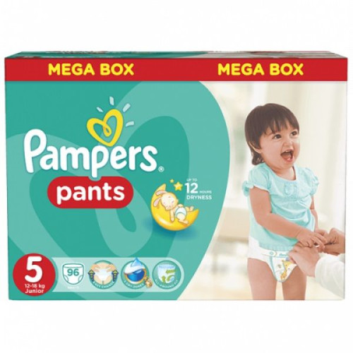 Pampers Pants 5 Junior Diapers for Babies and Children 26.5-39.7 lb (12-18 kg) 96 pcs