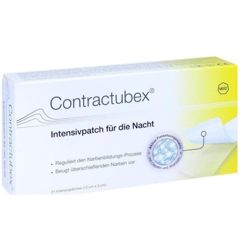 Merz Contractubex Owernight Patches for Scar Treatment 4.72"/1.18" (12 cm x 3 cm) 21 pc