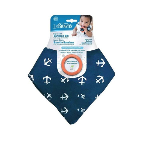 Dr. Brown's Bib with Teether - Anchors for Children 3+ Months