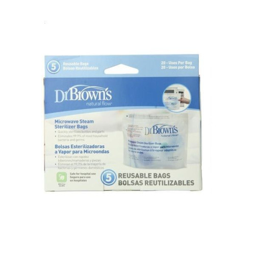 Dr. Brown's Natural Flow Bags for Steam Sterilization in a Microwave Oven 5 pcs