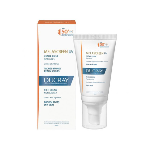 Ducray Melascreen Uv Rich Sunscreen Cream for Face SPF 50 1.35 fl oz (40 ml)