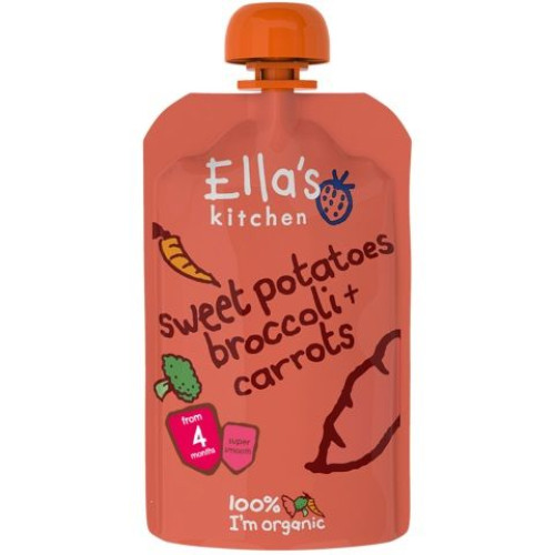 Ellas Kitchen Organic Baby Puree with Sweet Potato Broccoli and Carrot 4.23 oz (120 g)