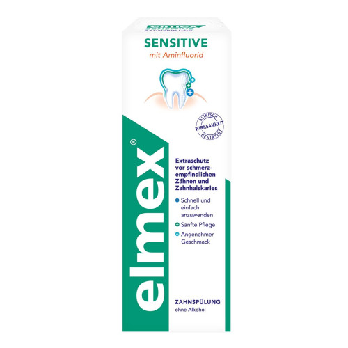 Elmex Sensitive Mouthwash with Amino Fluoride for Sensitive Teeth Against Caries 13.53 fl oz (400 ml)