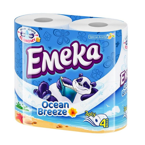 Emeka Ocean Breeze Scented 3-ply Toilet Paper 4 Rolls