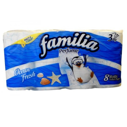 Familia Ocean Fresh Toilet Paper with Ocean Breeze Scent 8 Rolls