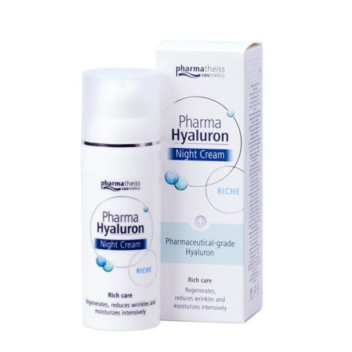 Pharma Hyaluron Riche Night Face Cream with Double Hyaluronic Complex for Dry Skin 1.69 fl oz (50 ml)