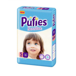 Pufies Sensitive 5 Junior Diapers for Children 24.3-44.1 lb (11-20 kg) 76 pcs