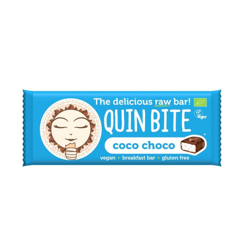 Quin Bite Coconut Chocolate Organic Vegan Raw Bar 1.06 oz (30 g)
