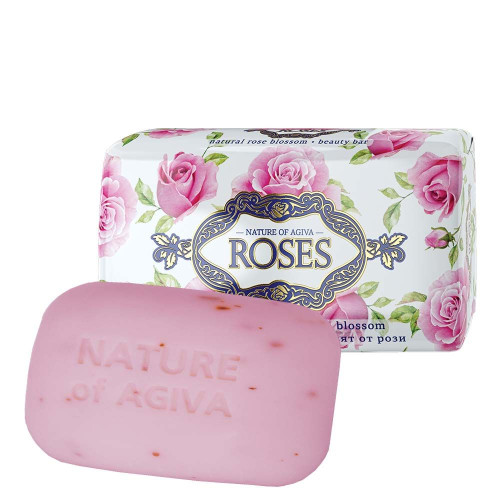 Nature of Agiva Hand and Body Soap with Natural Rose Water 1 1.76 oz (50 g)