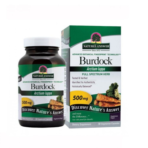 Nature's Answer Burdock Root for Healthy Liver and Gallbladder 500 mg 90 Capsules