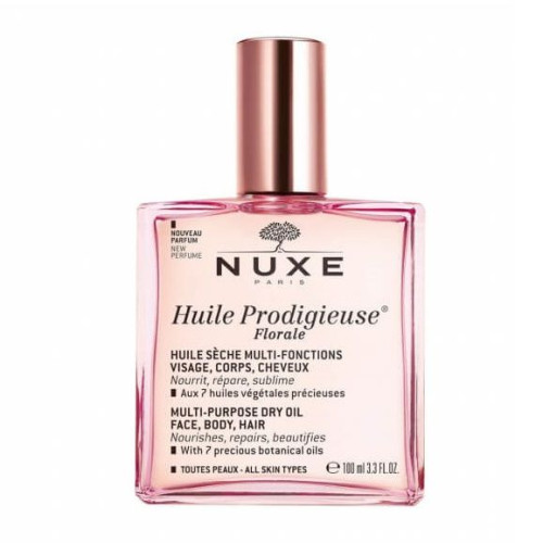 Nuxe Huile Prodigieuse Florale Multifunctional Dry Oil for Face Body and Hair Floral Fragrance 3.38 fl oz (100 ml)