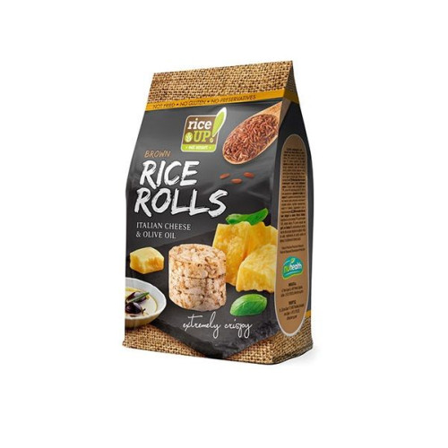 Rice Up Brown Rice Rolls Italian Cheese and Olive Oil Mini Brown Whole Grain Rice Rolls Gluten-Free 1.76 oz (50 g)