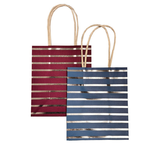Elite Gift Paper Bag - Blue Stripes Large