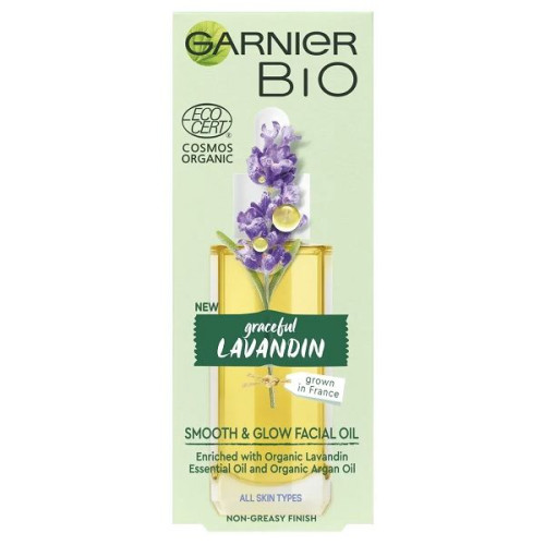 Garnier Bio Lavandin Smoothing and Brightening Organic Face Oil with Lavender 1.01 fl oz (30 ml)