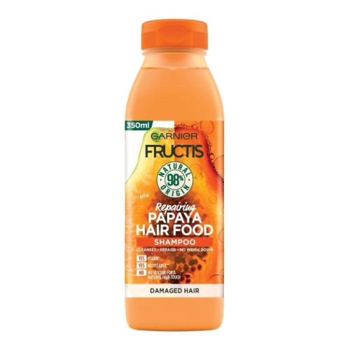 Garnier Fructis Papaya Hair Food Repairing Shampoo for Damaged Hair with Papaya 11.83 fl oz (350 ml)