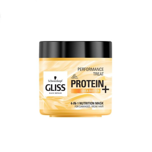 Gliss Protein 4-in-1 Nutrition Nourishing Mask for Damaged and Thin Hair 13.53 fl oz (400 ml)