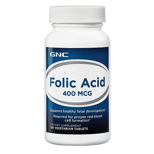GNC Folic Acid 400 mcg for Pregnant and Breastfeeding Women 100 Tablets