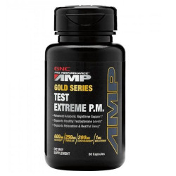 GNC Pro Performance Amp Gold Series Test Extreme Pm 60 Capsules for Anabolic Support During the Night