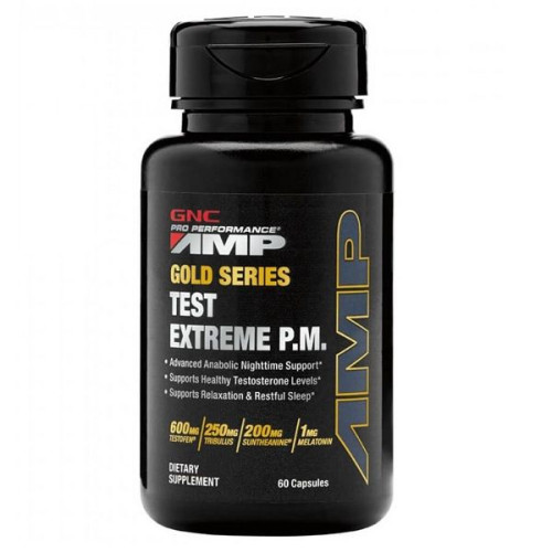 GNC Pro Performance Amp Gold Series Test Extreme Pm 60 Capsules for Anabolic Support During the Night