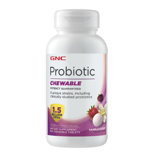 GNC Probiotic with 1.5 Billion Bacteria 100 Chewable Tablets - Probiotic Complex with health-promoting Bacteria