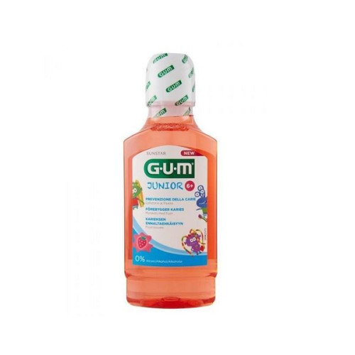 Gum Junior 6+ Children's Mouthwash 6+ with Strawberry Flavor Against Cavities 10.14 fl oz (300 ml)