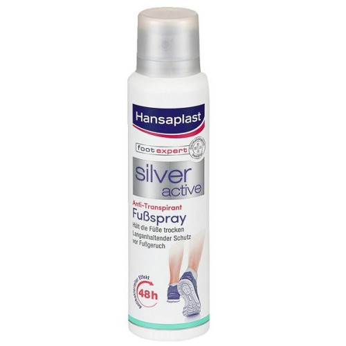 Hansaplast Silver Active Foot Spray for Sweating 5.07 fl oz (150 ml)