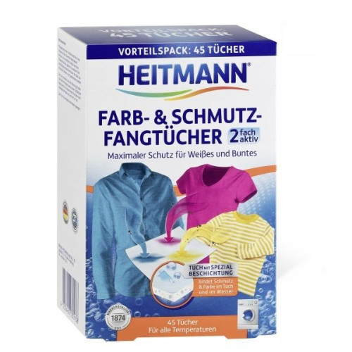 Heitmann 2 Fach Active Wipes Against Laundry Discoloration 45 pcs