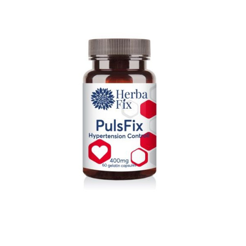 Herbafix Pulsfix for Nervousness and Stress Helps with Arrhythmia and Hypertension 400 mg 60 Capsules