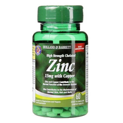 Holland and Barrett Chelated Zinc with Copper for a Strong Immune System and Tone 60 Tablets