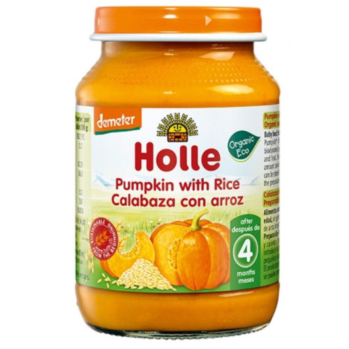 Holle Organic Pumpkin and Rice Puree 4+ Months 6.7 oz (190 g)