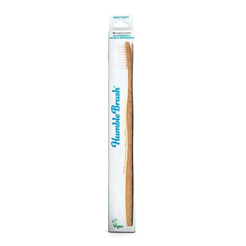 Humble Brush Bamboo Toothbrush for Adults Color White 1 pc