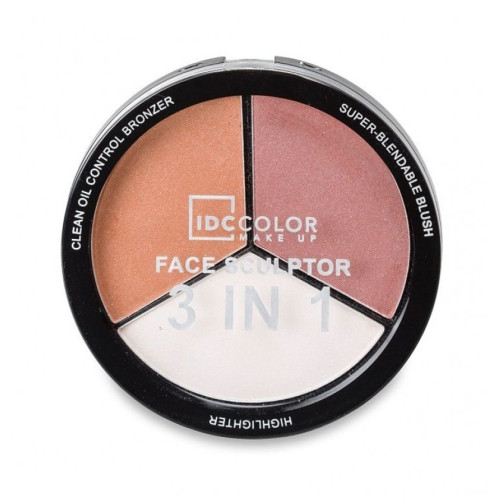 IDC Institute Face Sculptor 3-in-1 Face Sculpting Palette Sand Color 1 pc