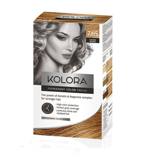 Kolora Long-Lasting Cream Hair Dye 7.65 Almond Blonde