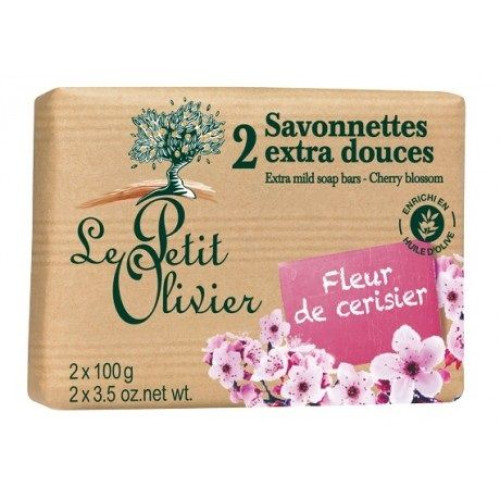 Le Petit Olivier Softening Soap with Cherry Blossom 3.53 oz (100 g) 2 pcs