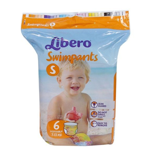Libero Swimpants S Swimming Pants for Babies and Children 15.4-26.5 lb (7-12 kg) 6 pcs