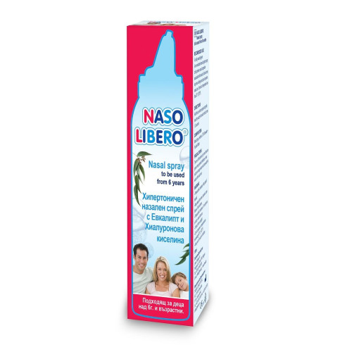 Naso Libero Hypertonic Nasal Spray with Eucalyptus and Hyaluronic Acid 3.38 fl oz (100 ml)