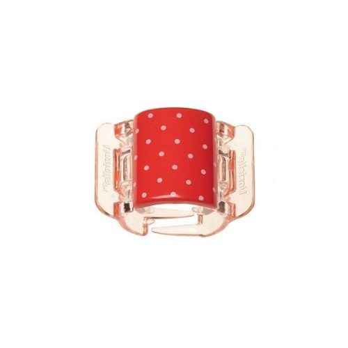 Linziclip Midi Hair Clip Retro Dots - Coral