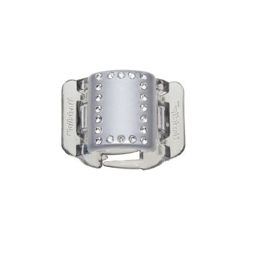 Linziclip Midi Hair Clip Gray Crystal