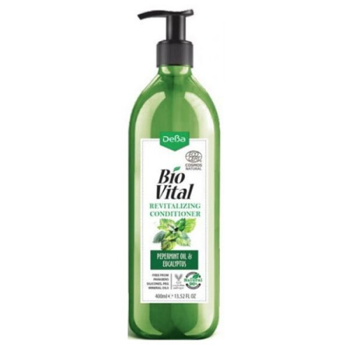 Deva Biovital Natural Revitalizing Conditioner for All Hair Types with Mint Eucalyptus 13.53 fl oz (400 ml)