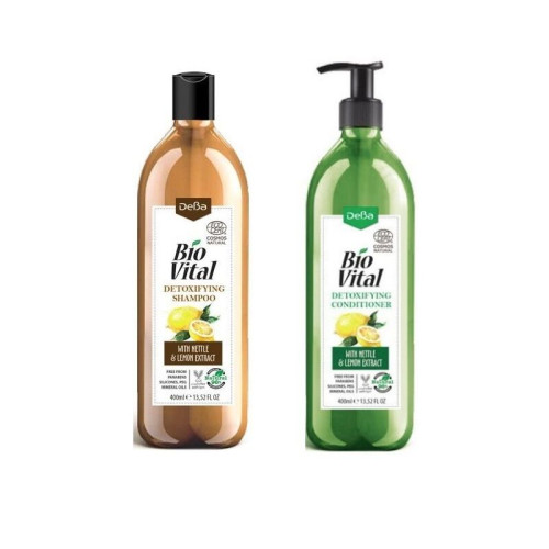 Deva Bio Vital Nettle and Lemon Promo Set Shampoo and Conditioner for Oily Hair Lemon and Nettle