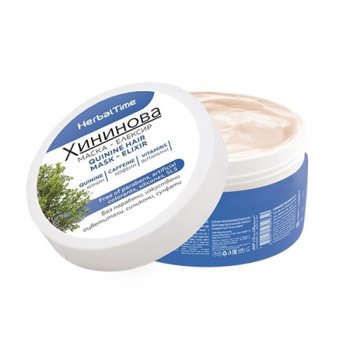 Herbal Time Quinine Mask Hair Elixir with Quinine Caffeine and Vitamins 6.76 fl oz (200 ml)