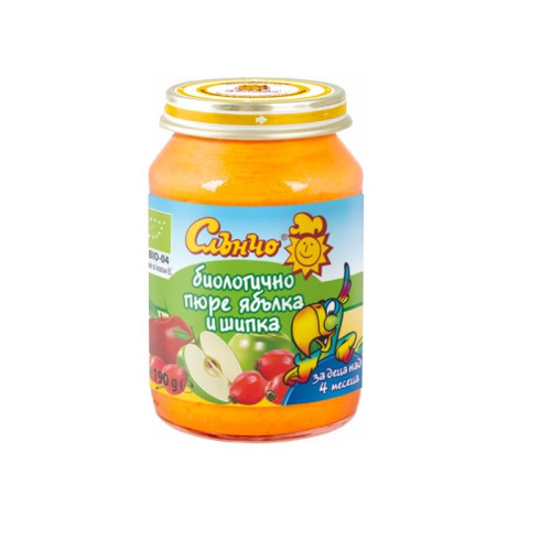 Slancho Organic Apple and Rosehip Puree for Children 4+ Months 6.7 oz (190 g)