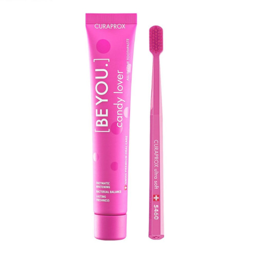 Curaprox Candy Lover Promo Set Toothbrush and Whitening Toothpaste with Watermelon Flavor