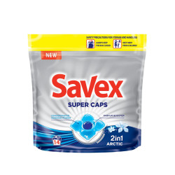 Savex Super Caps 2-in-1 Arctic Concentrated Laundry Detergent for Washing White Fabrics 14 pcs